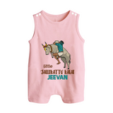 Little Jallikattu Kalai Kids Romper Suit – Custom Name Editio - BABY PINK - 0 - 5 Months Old (Chest 18")