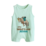 Little Jallikattu Kalai Kids Romper Suit – Custom Name Editio - MINT GREEN - 0 - 5 Months Old (Chest 18")