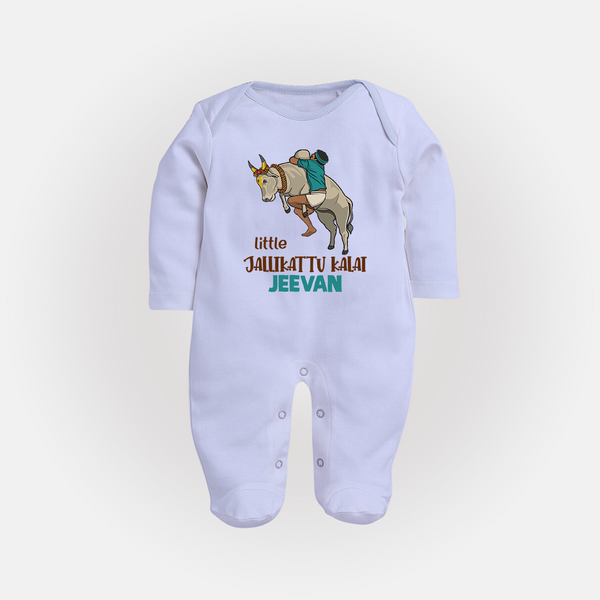 Little Jallikattu Kalai Kids Fullbody Suit – Custom Name Editio - BABY BLUE - New Born (Chest 7.5")