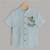 "Little Jallikattu kalai - Customized Shirt for Kids with Name" - ARCTIC BLUE - 0 - 6 Months Old (Chest 23")