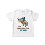Little Jallikattu Kalai Kids T-Shirt – Custom Name Editio - WHITE - 0-5 Months Old (Chest 17")