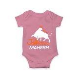 "Born Brave - Jallikattu Themed Customized Romper for Babies with Name" - ONION - 0 - 3 Months Old (Chest 16")