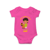 "Future Jallikattu Veeran in Training - Jallikattu Themed Customized Romper for Babies with Name" - HOT PINK - 0 - 3 Months Old (Chest 16")