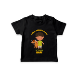 Future Jallikattu Veeran Kids T-Shirt – Custom Name Design - BLACK - 0-5 Months Old (Chest 17")
