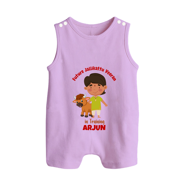 Future Jallikattu Veeran Kids Romper Suit – Custom Name Design - LILAC - 0 - 5 Months Old (Chest 18")