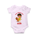 "Future Jallikattu Veeran in Training - Jallikattu Themed Customized Romper for Babies with Name" - LILAC - 0 - 3 Months Old (Chest 16")