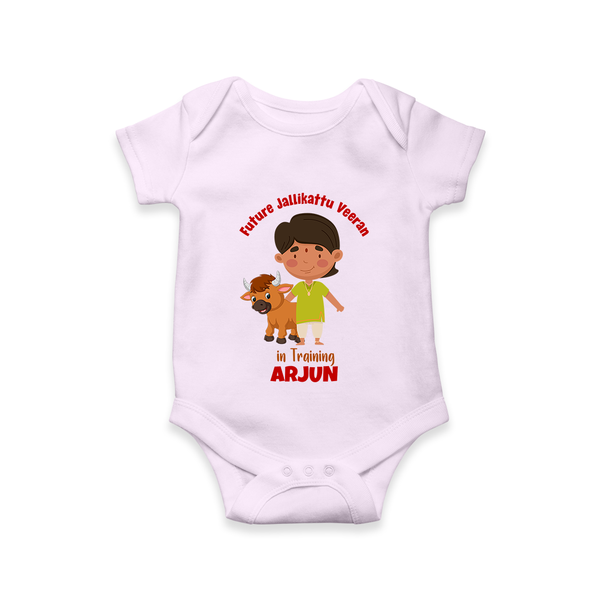 Future Jallikattu Veeran Kids Romper – Custom Name Design - LILAC - New Born (Chest 14")