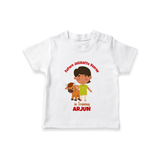 Future Jallikattu Veeran Kids T-Shirt – Custom Name Design - WHITE - 0-5 Months Old (Chest 17")