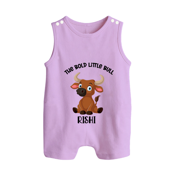 The Bold Little Bull – Personalized Kids Romper Suit - LILAC - 0 - 5 Months Old (Chest 18")
