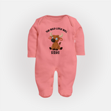 The Bold Little Bull – Personalized Kids Fullbody Suit - PEACH - New Born (Chest 7.5")