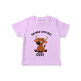 The Bold Little Bull – Personalized Kids T-Shirt - LILAC - 0-5 Months Old (Chest 17")