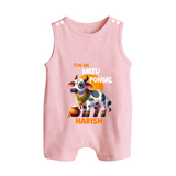 "Fun on the Festival - Customized Romper Suit for Babies with Name" - BABY PINK - 0 - 5 Months Old (Chest 18")