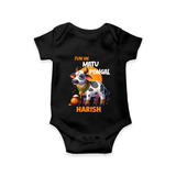 "Fun on the Festival - Customized Romper for Babies with Name" - BLACK - 0 - 3 Months Old (Chest 16")