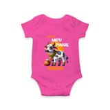 "Fun on the Festival - Customized Romper for Babies with Name" - HOT PINK - 0 - 3 Months Old (Chest 16")