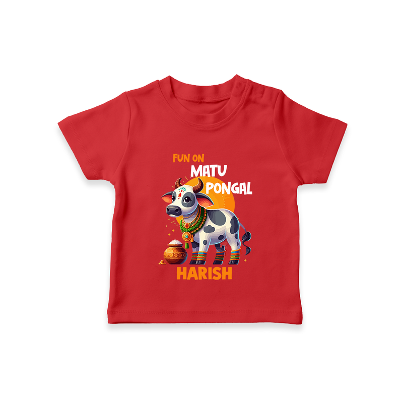 "Fun on the Festival - Customized T-shirt for Kids with Name" - RED - 0-5 Months Old (Chest 17")