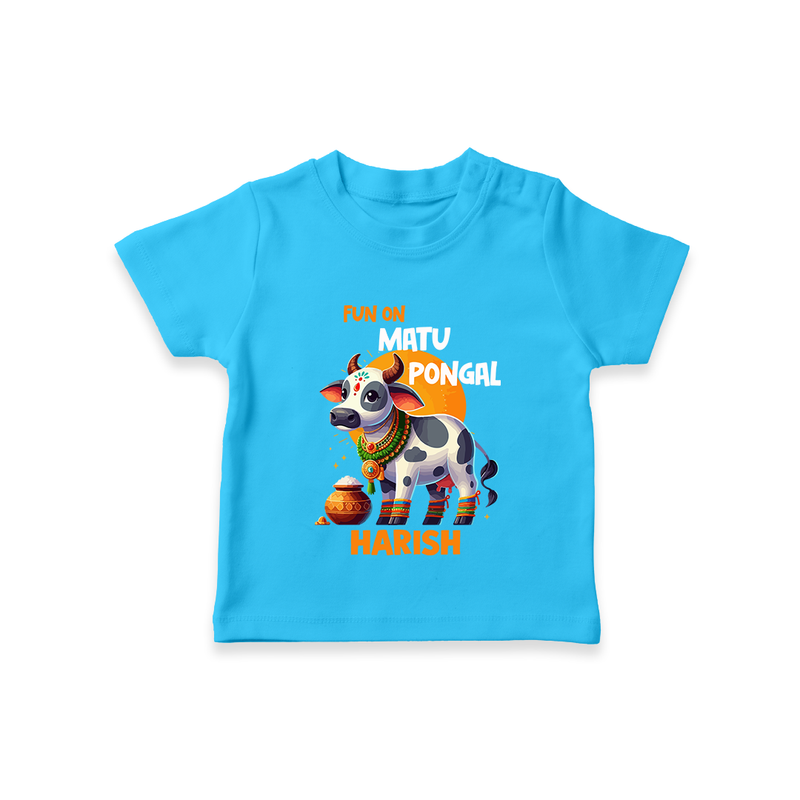 "Fun on the Festival - Customized T-shirt for Kids with Name" - SKY BLUE - 0-5 Months Old (Chest 17")