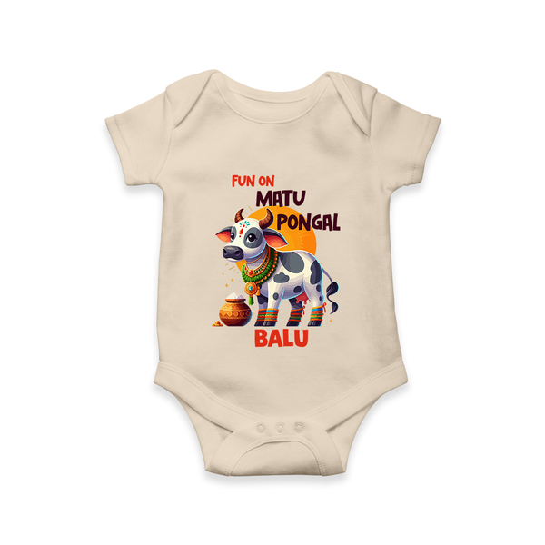 "Fun on the Festival - Customized Romper for Babies with Name" - IVORY - 0 - 3 Months Old (Chest 16")