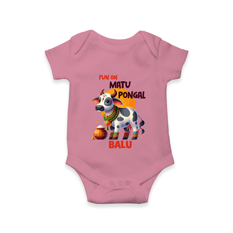 "Fun on the Festival - Customized Romper for Babies with Name" - ONION - 0 - 3 Months Old (Chest 16")