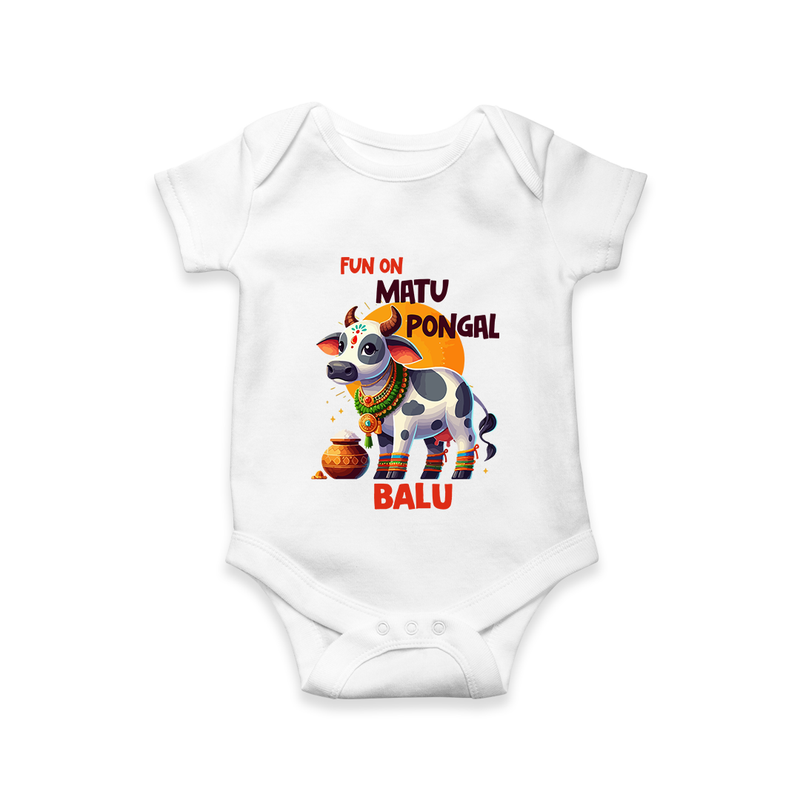 "Fun on the Festival - Customized Romper for Babies with Name" - WHITE - 0 - 3 Months Old (Chest 16")