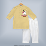 "Pasuvin Nanban - Sweet and Festive Customized Kurta Set for Boys with Name for Mattu Pongal" - YELLOW - 3 - 6 Months Old (Chest 24", Kurta Length 14'', Waist 19", Pant Length 14")