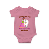 "Pasuvin Nanban - Celebrate the Spirit of Mattu Pongal with Customized Romper for Babies with Name" - ONION - 0 - 3 Months Old (Chest 16")