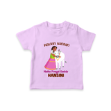 "Pasuvin Nanban - Celebrate the Spirit of Mattu Pongal with Customized T-shirt for Kids with Name" - LILAC - 0-5 Months Old (Chest 17")