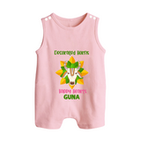 "Happy Mattu Pongal - Decorated Horns Customized Romper Suit for Babies with Name" - BABY PINK - 0 - 5 Months Old (Chest 18")