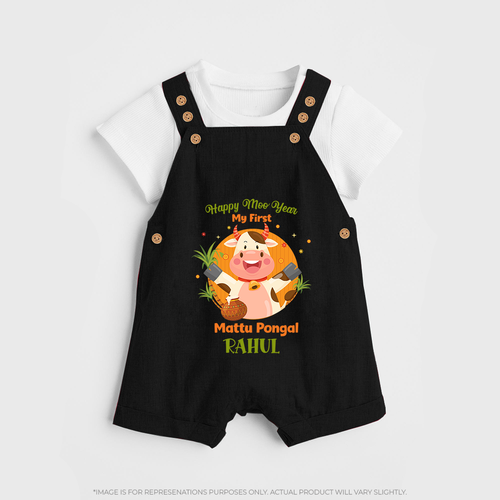 Happy Moo year - My First Mattu Pongal Themed Dungaree Set For Kids