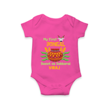 My First Pongal – Personalized Kids Romper - HOT PINK - New Born (Chest 14")
