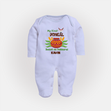 My First Pongal - Sweet as Sakkarai Customized Sleep Suit For Babies - BABY BLUE - New Born (Chest 7.5")