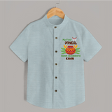 My First Pongal - Sweet as Sakkarai Customized Shirt for Boys - ARCTIC BLUE - 0 - 6 Months Old (Chest 23")