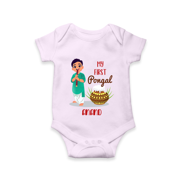 My First Pongal – Personalized Kids Romper (Boy Edition) - LILAC - New Born (Chest 14")