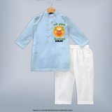 Little Celebrations - En Mudhal Pongal Kurta Set for Boys With Name - SKY BLUE - 3 - 6 Months Old (Chest 24", Kurta Length 14'', Waist 19", Pant Length 14")