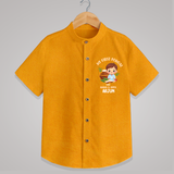 My First Pongal With Amma & Appa Shirt for Boys With Name - CHROME YELLOW - 0 - 6 Months Old (Chest 23")