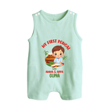My First Pongal – Custom Kids Romper Suit (Boy Edition) - MINT GREEN - 0 - 5 Months Old (Chest 18")