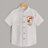 My First Pongal With Amma & Appa Shirt for Boys With Name - WHITE - 0 - 6 Months Old (Chest 23")