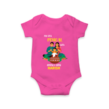 "Festival Memories - My First Pongal With Amma and Appa Romper For Babies" - HOT PINK - 0-3 Months Old (Chest 16")