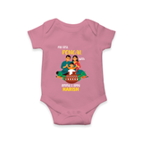 "Festival Memories - My First Pongal With Amma and Appa Romper For Babies" - ONION - 0-3 Months Old (Chest 16")