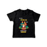 "Festival Memories - My First Pongal With Amma and Appa T-Shirt For Kids" - BLACK - 0-5 Months Old (Chest 17")