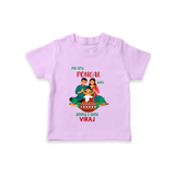 "Festival Memories - My First Pongal With Amma and Appa T-Shirt For Kids" - LILAC - 0-5 Months Old (Chest 17")