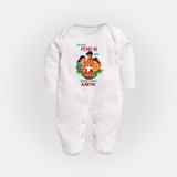 My First Pongal with Amma & Appa – Custom Kids Fullbody Suit - WHITE - New Born (Chest 7.5")