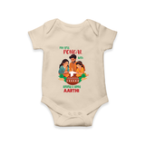 My First Pongal with Amma & Appa – Custom Kids Romper - IVORY - New Born (Chest 14")