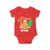 My 1st Pongal – Personalized  Kids Romper - RED - New Born (Chest 14")