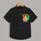 Tradition in Style - My First Pongal Customized Shirt for Boys With Name - BLACK - 0 - 6 Months Old (Chest 23")