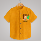 Tradition in Style - My First Pongal Customized Shirt for Boys With Name - CHROME YELLOW - 0 - 6 Months Old (Chest 23")