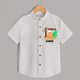 Tradition in Style - My First Pongal Customized Shirt for Boys With Name - WHITE - 0 - 6 Months Old (Chest 23")