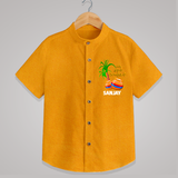 Tiny Celebrations - En Mudhal Pongal Customized Shirt for Boys With Name - CHROME YELLOW - 0 - 6 Months Old (Chest 23")