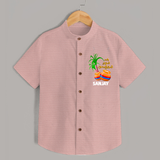 Tiny Celebrations - En Mudhal Pongal Customized Shirt for Boys With Name - PEACH - 0 - 6 Months Old (Chest 23")