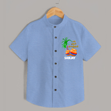 Tiny Celebrations - En Mudhal Pongal Customized Shirt for Boys With Name - SKY BLUE - 0 - 6 Months Old (Chest 23")