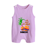 "Tiny Celebrations - En Mudhal Pongal Customized Romper Suit For Babies With Name" - LILAC - 0 - 5 Months Old (Chest 18")